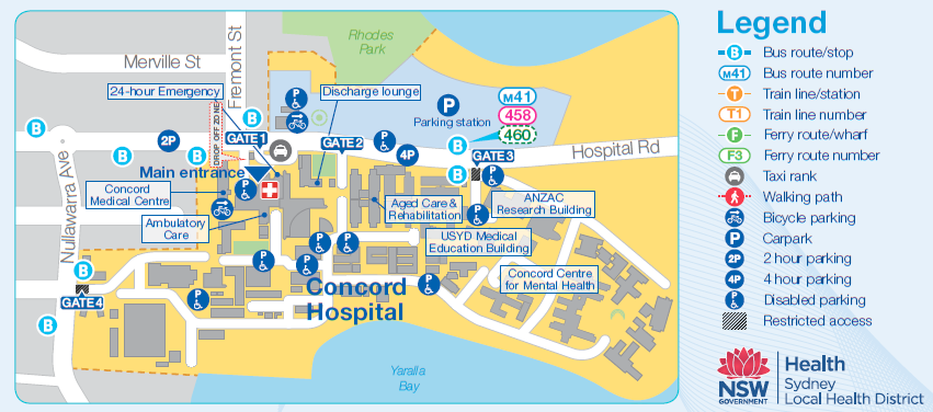 Concord Hospital Nsw Map